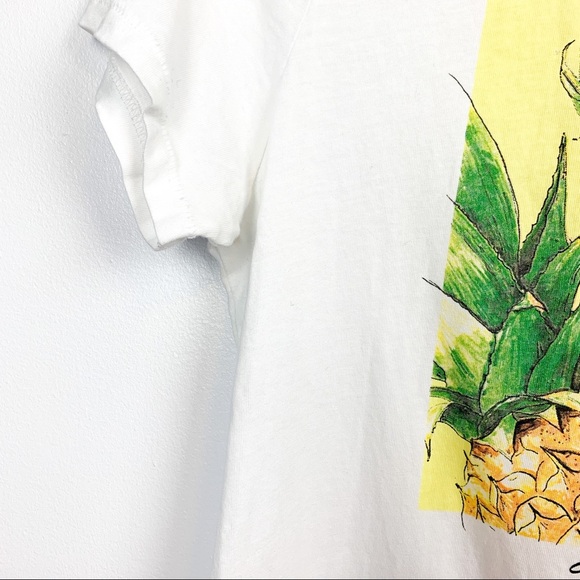 Aloha Summer H&M White Pineapple Print Short Sleeve - Picture 4 of 7